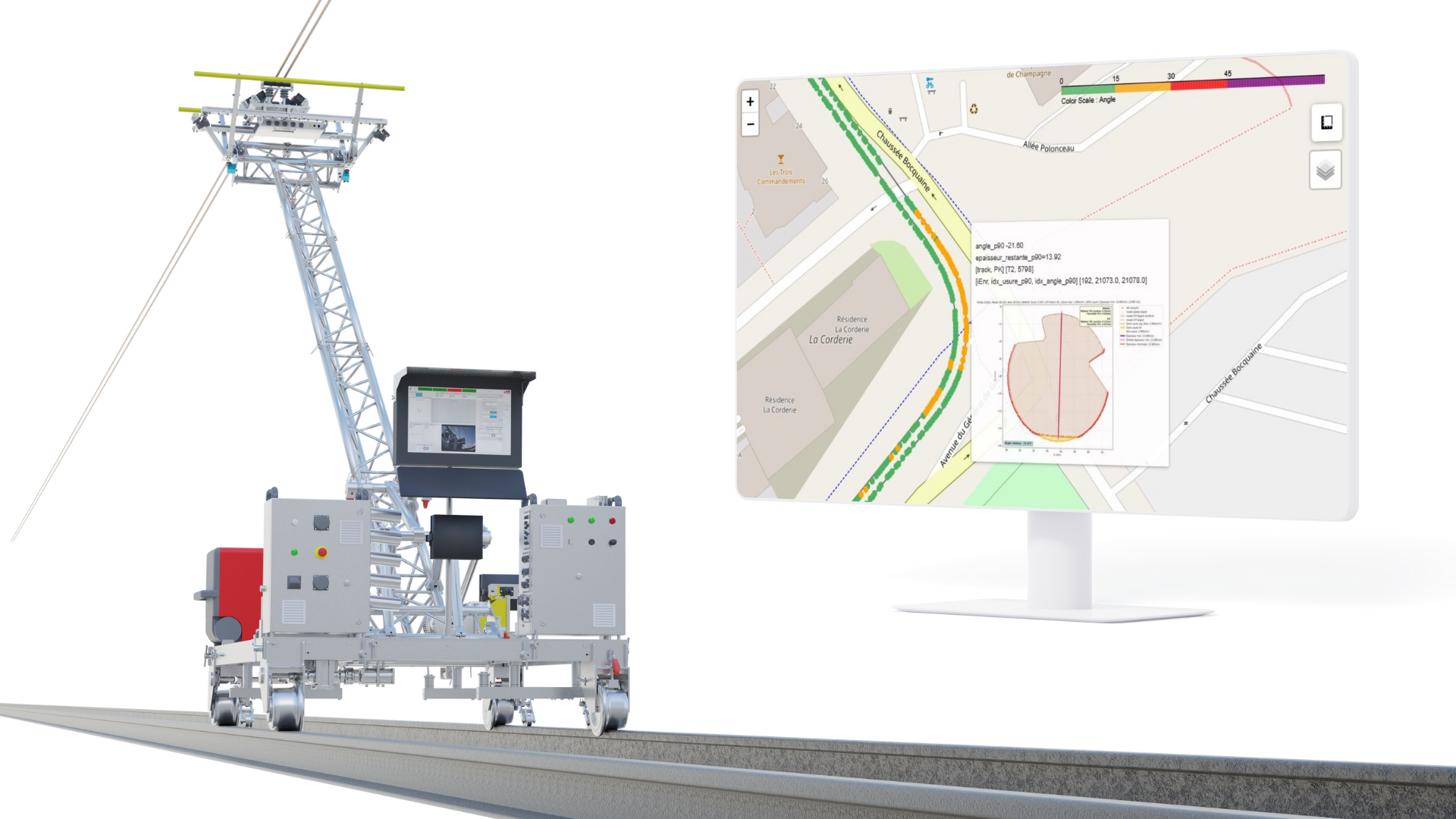 Après la campagne de mesure, une carte interractive est livré avec les points critiques repérés.